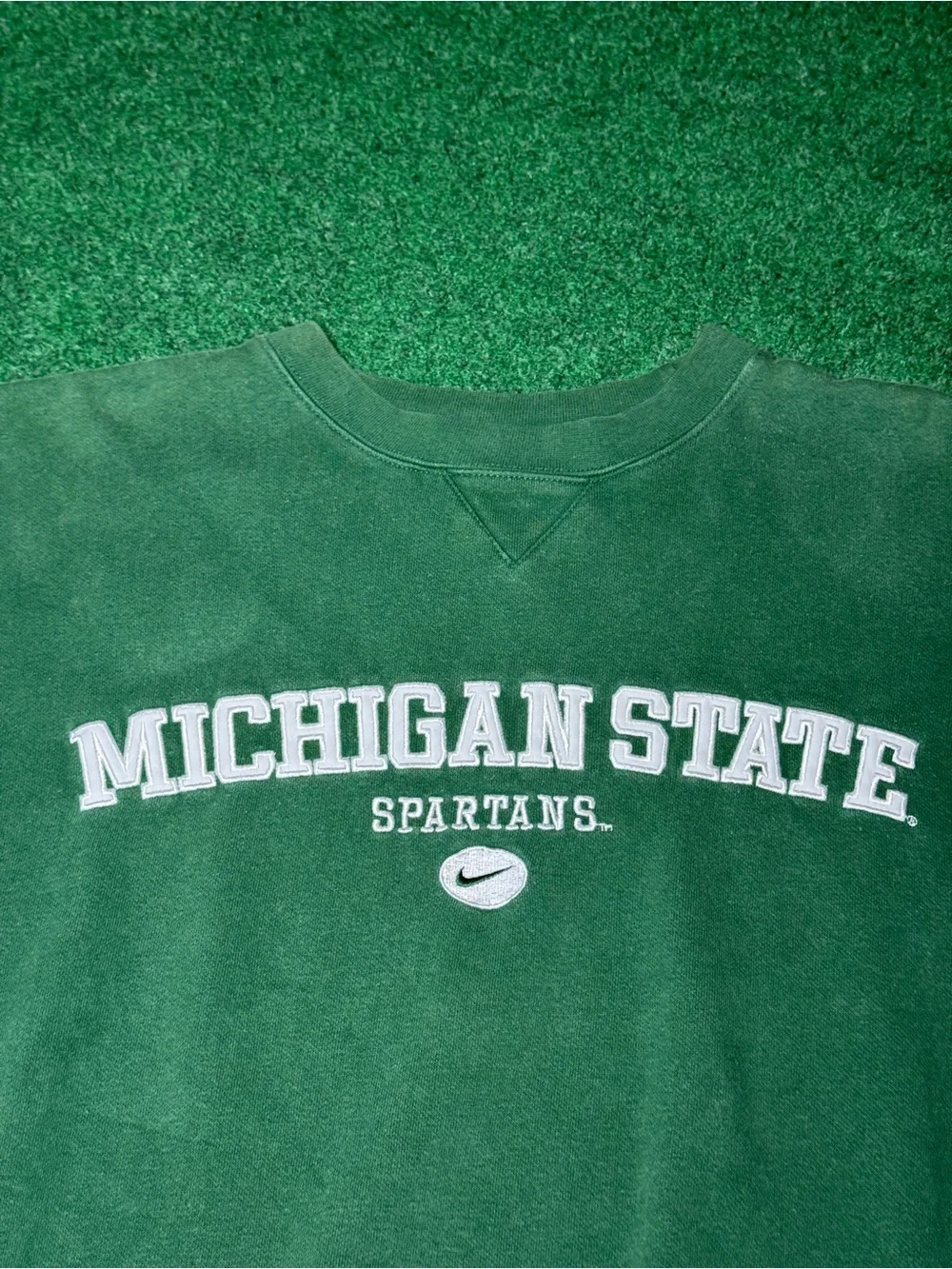 Vintage 90s Michigan State Spartans Nike Crewneck Sweatshirt, Center Swoosh
